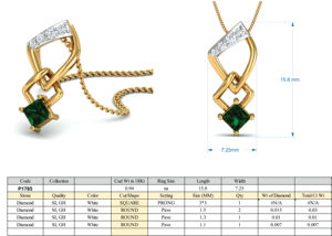 Boho Geometric Interlocking Green Zircon Brass Pendant 18k Gold Plated Dainty Wholesale Pendant For Women - Product Image 6