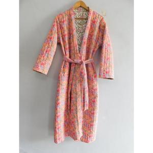 Albornoz de algodón con patrón floral, chaqueta Kimono larga, camisón, ropa de dormir para nadar en la playa, cierre con cordón, bloque de suavidad - Product Image 3