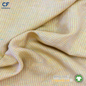 Tissu en <span class=keywords><strong>lin</strong></span> teint en fil à carreaux vichy, tissu en <span class=keywords><strong>lin</strong></span> lavé, tissu en <span class=keywords><strong>lin</strong></span> teint en fil à motif quadrillé héritage, tissu de couture - Product Image 4