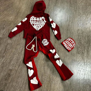 Hoodie Sweatshirt & Sweatpant Baggy Style Sun Faded Set Solid Color With Your Private Label 2 Piece Tracksuit For Unisex - Product Image 1