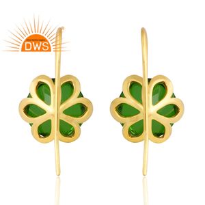 Nueva tendencia 925 Plata 18K chapado en oro Bio cromo diópsido doblete pendiente de piedras preciosas para mujeres fabricante de joyería personalizada - Product Image 2