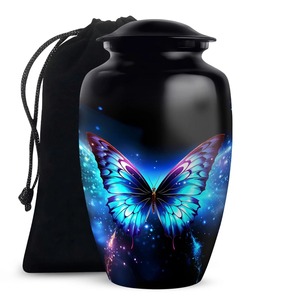 โกศบรรจุอัฐิรูปผีเสื้อสีน้ำเงิน สไตล์อเมริกัน/ยุโรป สำหรับบรรจุอัฐิของมนุษย์ ผู้ใหญ่ ชาย หญิง ขนาด 10 นิ้ว คุณภาพพรีเมียม เป็นมิตรกับสิ่งแวดล้อม ปรับแต่งได้ - Product Image 1