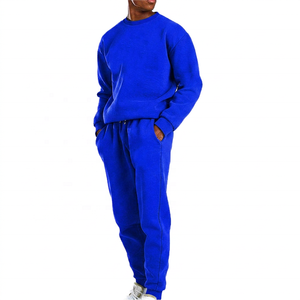 Survêtement en coton vert uni pour homme, sweat-shirt à col rond avec poches latérales, taille élastique, vêtements décontractés d'automne, longueur normale - Product Image 6