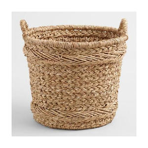 Panier en jonc de mer personnalisé fait à la main, organisateur décoratif exquis pour la maison, la cuisine, les tables basses et les restaurants - Product Image 4