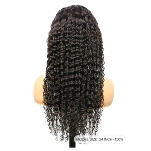 Perruque de Cheveux Humains Vierges à Vague Profonde avec Base en Dentelle Transparente de Qualité Longue et Droite Remy, Super Double Tirage - Product Image 3