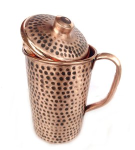 High Quality Antique Style Hammered Drinking Metal Water Jug With Handle For Home Hotel Kitchen <b>Accessories</b> - Product Image 5