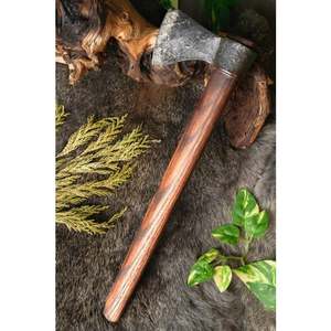 Venta al por mayor pedidos a granel personalizados OEM ODM servicio Damasco hecho a mano de acero al carbono de grado industrial hacha vikinga con mango de palisandro - Product Image 2