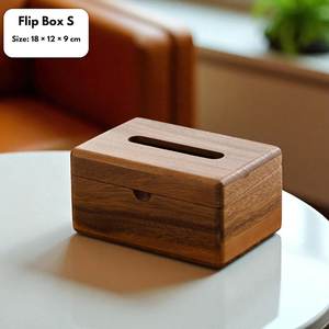Luxury Walnut Tissue Box | Wooden Paper Holder Bathroom Living Room | Modern Durable <b>Desktop</b> Storage Case | Home Decor <b>Organiser</b> - Product Image 4