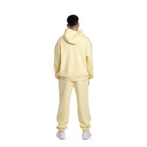 Collection Hiver60 % Coton 40% Polyester Premium Fleece Relaxed Sweatsuit Set in Banana Yellow with Pockets Tracksuit For Men - Product Image 5