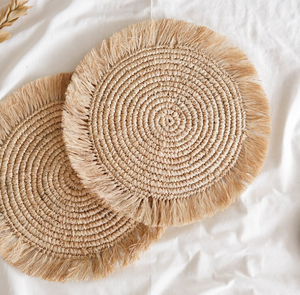 High Quality Raffia Round Placemats for Wedding 100% Natural Materials Eco-friendly | Natural Placemat for Home Kitchen Party - Product Image 1