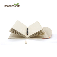 Cahier de notes A5 Lokta moyen fait à la main pétales de fleurs colorées et couverture de feuilles avec couverture en papier à reliure thermique