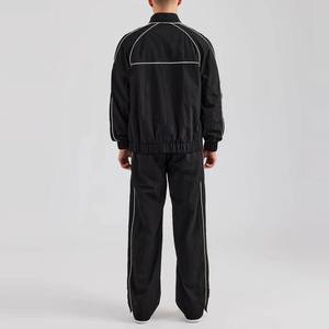 Custom Men's <b>Black</b> <b>Windbreaker</b> Set High Quality Lightweight Tracksuit 2 Piece Sports Jogging Suit Windproof Athletic Streetwear - Product Image 4