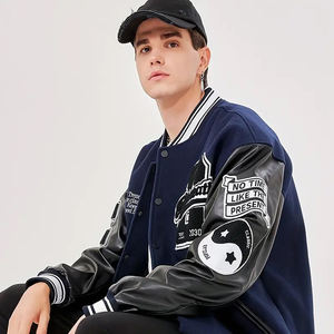 Oem Manufacturer High Quality Varsity Jacket Men Chenille Embroidery Leather Sleeves Custom Baseball Letterman Varsity Jacket - Product Image 5