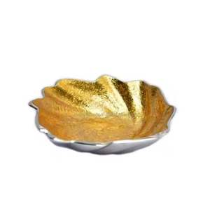 Cuenco de aluminio hermoso del chocolate del diseño de la hoja acabada de oro para los hoteles - Product Image 3