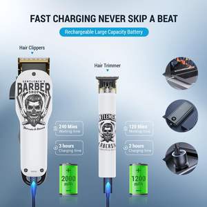 Kit Profesional de Cortadora de Pelo Inalámbrica Recargable, Recortadora de Barba con 6 Peines Guía para Corte de Pelo Masculino, Batería USB - Product Image 4