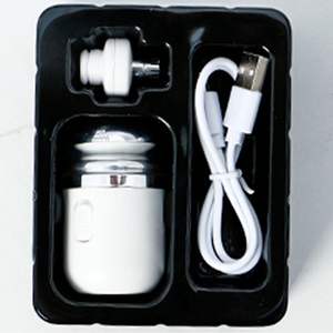 Rasoir électrique rechargeable USB portable et tondeuse à poils de nez, design rotatif adapté aux voyages, en plastique - Product Image 3