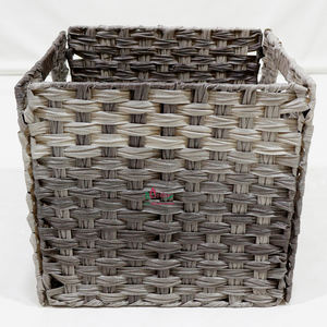 Artex Dong Thap Factory Handicraft Woven Storage <b>Basket</b> Multipurpose Organizer for Kitchen <b>Laundry</b> Home with <b>Plastic</b> Strap - Product Image 3