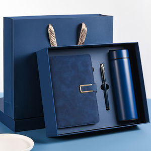 Set de cahiers et stylos A5 avec bouteille logo personnalisé coffret cadeau de cahiers d'entreprise carnet à couverture rigide prix de gros - Product Image 2