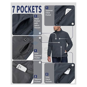 Chaqueta Softshell impermeable deportiva personalizada, chaqueta ligera a prueba de viento para exteriores para todo tipo de clima - Product Image 3