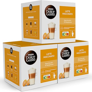 Dolce Gusto Premium Italian Roast Latte Macchiato Arabica Suave con Cafeína, 48 Cápsulas (3 Paquetes x 16) Caja - Product Image 3