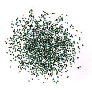 Esmeraldas naturales de Zambia con corte de diamante, redondas de 2 mm, piedras preciosas facetadas sueltas para la fabricación de joyas, listas para usar. - Product Image 1