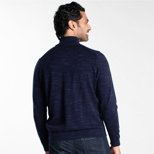 Pull pour hommes de haute qualité avec logo personnalisé Pull côtelé à col montant et manches longues en tissu respirant pour hommes - Product Image 3