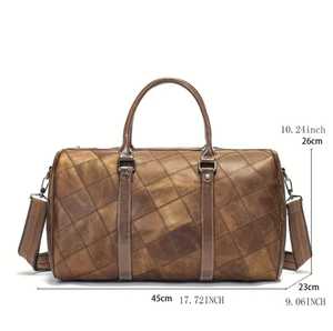 กระเป๋าทรงดัฟเฟิลสำหรับผู้ชายกระเป๋าหนังเครซี่ฮอสหนังม้าสำหรับไปเที่ยววันหยุดสุดสัปดาห์โลโก้ออกแบบได้ตามต้องการ - Product Image 3