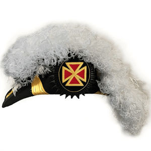CABALLEROS TEMPLARIOS PAST/GRAND COMMANDER CHAPEAU DELUXE FUR FIELTRO PLANO CUERPO Plumas Chapeau sombrero con estuche - Product Image 1