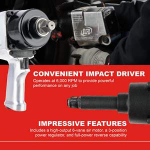 Clé à chocs pneumatique à poignée pistolet de 3/4 po avec couple avant de 1100 pi-lb, anse allongée de 3 po, personnalisable OEM - Product Image 4