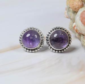 Pendientes colgantes para mujer, piedras preciosas de amatista, Plata de Ley chapada en oro, joyería de moda de alta calidad - Product Image 4