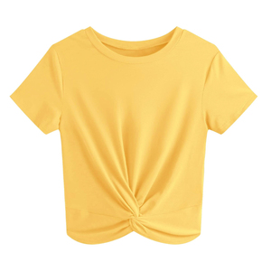 Nouveau design, t-shirt court pour femme à séchage rapide, en coton, de haute qualité, pour le sport et le yoga. - Product Image 4