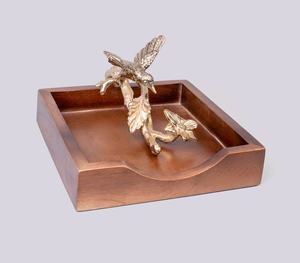 Soporte de servilleta duradero de alta calidad con hoja de esencia, soporte de servilleta decorativo con logotipo personalizado, soporte de tejido de mesa elegante moderno - Product Image 2