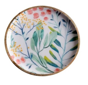 Accueil Hôtel Cuisine Nourriture Sauver Bol en bois décoratif Table à dîner Bol en bois Bol de service avec travail en émail. - Product Image 5