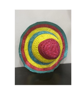 Mini Sombrero mexicano decorativo de recuerdo Multicolor de fábrica, Sombrero Charro de paja, uso para fiesta, boda, favores, accesorios - Product Image 1