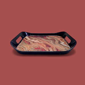 Vente en gros Logo personnalisé mélamine roulant plateau de service grande taille plateau en plastique pour la nourriture usage domestique stockage-Fabricant de plateaux de service - Product Image 2