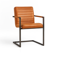 Chaise de salle à manger en métal avec design industriel artisanal, assise confortable pour la maison, le bureau et les salles à manger