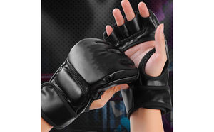 Cuero de alta calidad MMA Sambo Longitud de la muñeca Deportes Guantes DE LUCHA Pantalla táctil que absorbe la humedad para cierre Artes marciales - Product Image 5