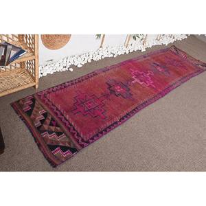 Tapis turc rectangulaire bohème classique 9x12 250cm X 970cm rose violet Patchwork Design laine Latex pour couloir d'entrée - Product Image 3