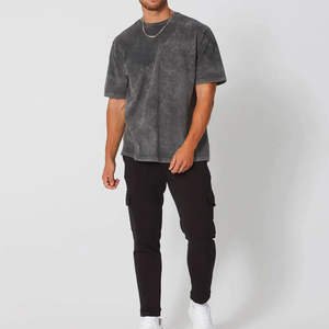 Camiseta al por Mayor con Lavado Ácido para Hombre, Camiseta Extra Grande de Alta Calidad para Hombre, Camiseta Gruesa - Product Image 5