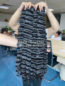 Extension de cheveux Remy cambodgienne de qualité supérieure cuticule vierge alignée couleur queue de cheval bouclée cheveux humains de haute qualité - Product Image 3