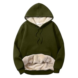 Sudadera de mujer de gran tamaño personalizada con capucha oscura y manga larga con logotipo impreso bordado en 3D diseño de invierno - Product Image 4