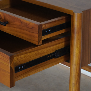 Escritorio de oficina de madera de teca de diseño moderno de alta calidad con cajones Escritorio de computadora de color natural de tamaño personalizable - Product Image 5