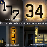 Números de Casa Modernos con Clasificación IP65 de 6.7 Pulgadas, Ahorro de Energía, Brillo Autoluminiscente Nocturno, Fuente Única para Buzón, Venta al Por Mayor