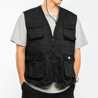 Multi-Pocket Sneldrogende Man Werk Vracht Heren Casual Outdoor Werk Safari Vissen Reizen Foto Cargo Vest Jas Multi Zakken