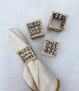 Vente en gros pas cher Anneau de serviette en rotin avec strass boucle de serviette pour décor de serviette de mariage - Product Image 4