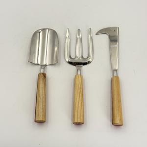 Professional <b>Garden</b> <b>Tool</b> Three Piece <b>Garden</b> <b>Set</b> Rake Fork Knife and Shovel Smooth Beech Grip Industrial Compost Accessories - Product Image 1