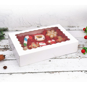 กล่องเบเกอรี่สีขาวป๊อปอัพอัตโนมัติขนาด12 "x 8" x 2.5 "กล่องกระดาษดิจิตอลสำหรับคุกกี้ขนมพายโดนัท - Product Image 5