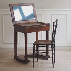 Mesa de Noche Redonda con Aspecto de Madera y Superficie con Aspecto de Piedra, un Cajón y Estante Abierto, Moderna, Color Marrón, Estilo Tambor Cilíndrico - Product Image 3