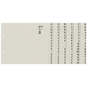 A-Z Register Leitz DIN A4 Extra Wide Rope Recycled <b>Grey</b> 90 Register Sheets for Office Use - Product Image 1