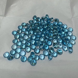 Topacio Azul Creado en Laboratorio, 5-6 mm, Corte Brillante Redondo, Gema Suelta para Joyería, de Rajasthan Gigli Rigli Gems - Product Image 1